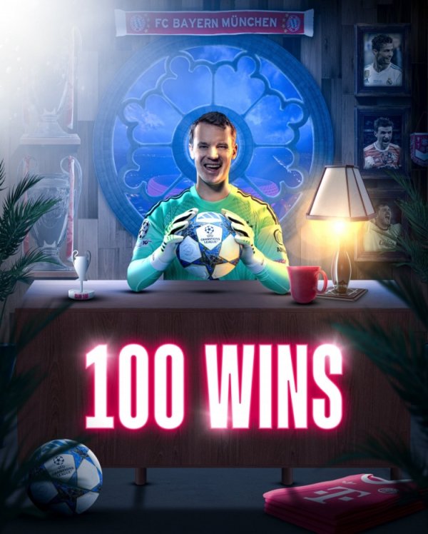 Neuer trở thành cầu thủ thứ tư giành chiến thắng 100 trận ở Champions League, trước khi anh là Ronaldo Mullacasi